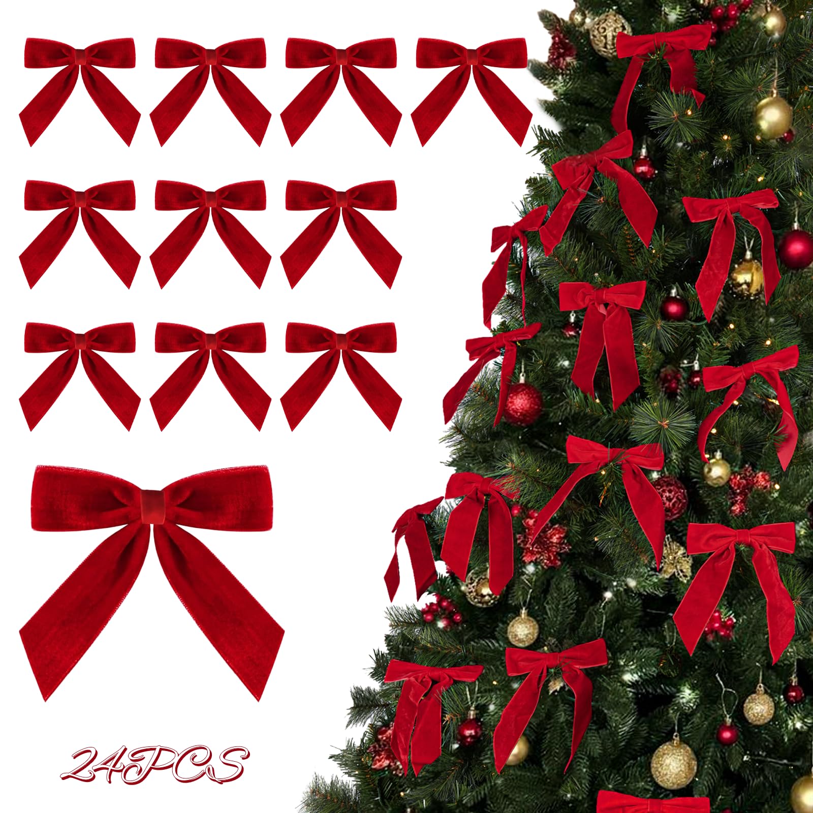 Christmas decoration velvet bow knots