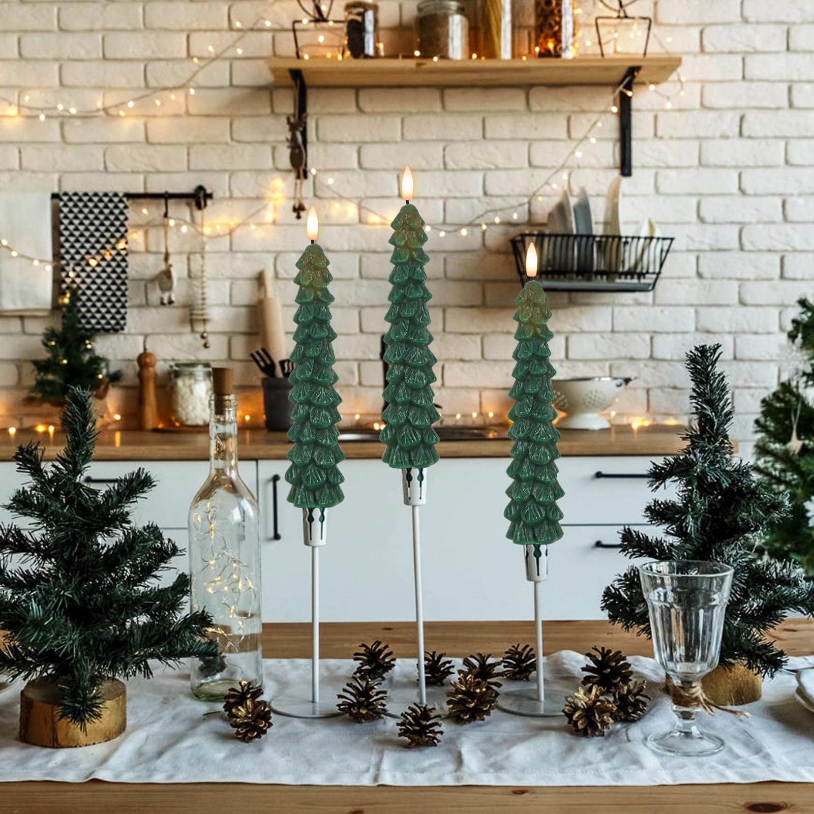 LED Christmas pine cone imitation wax candle lamp