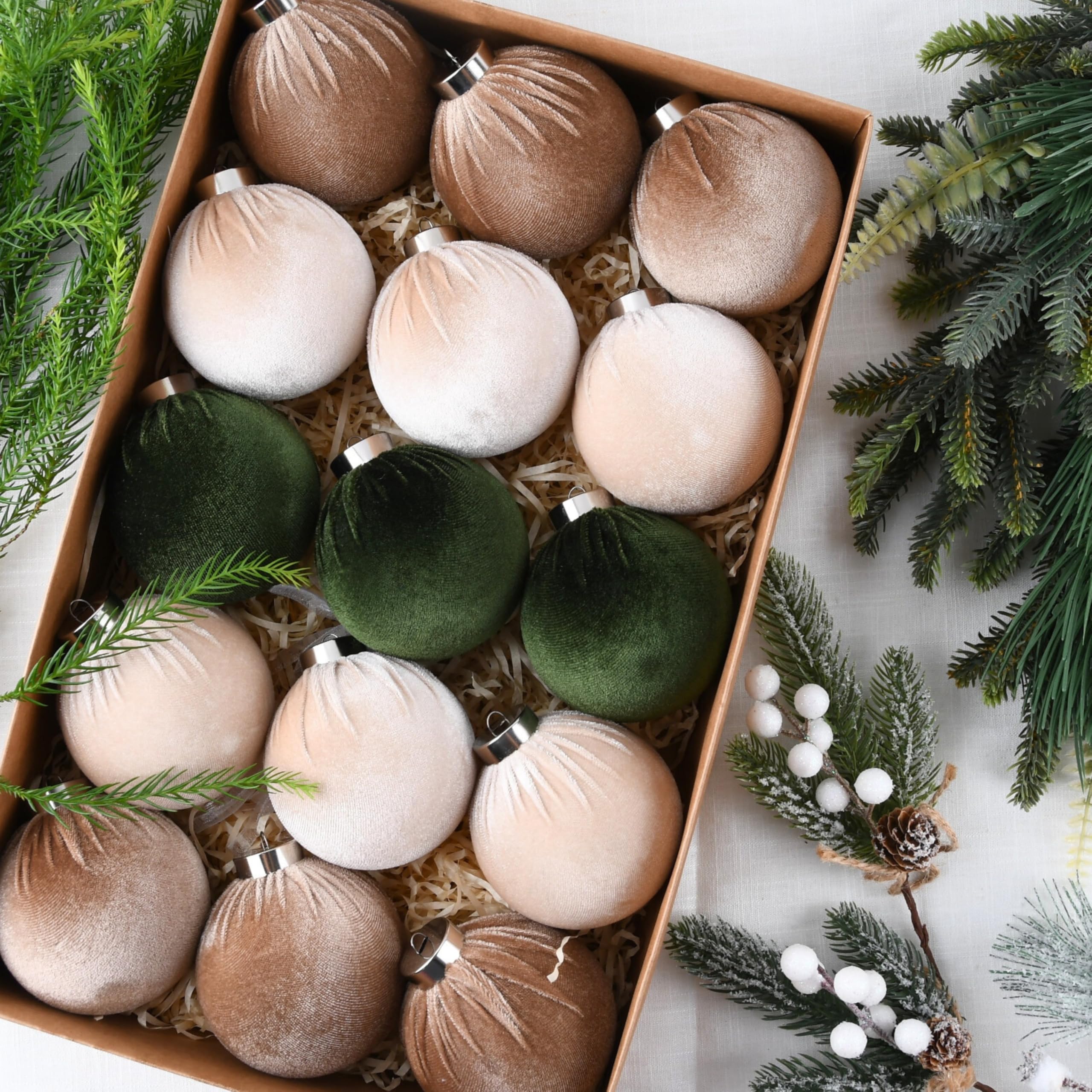Velvet balls for Christmas tree decoration
