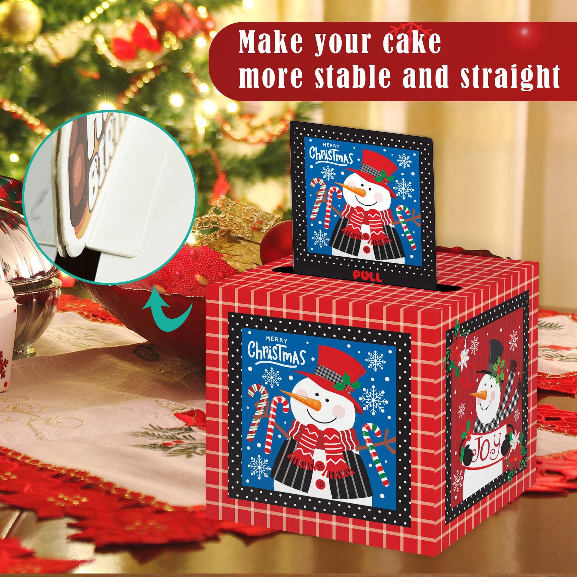 Christmas Party Gifts, Christmas Money Box for Cash Pull, Christmas Money Pull Box with Snowman Card and Transparent Bags, Christmas Money Pull Box, Christmas Money Pull Box for Kids Adults