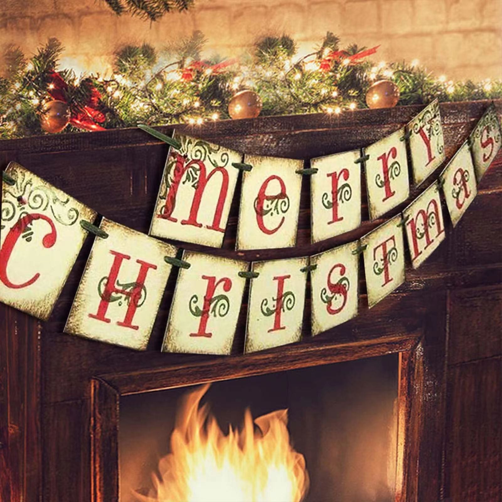 Christmas flag decoration for Christmas banner party, Christmas cheer scene with Christmas tree, flag display