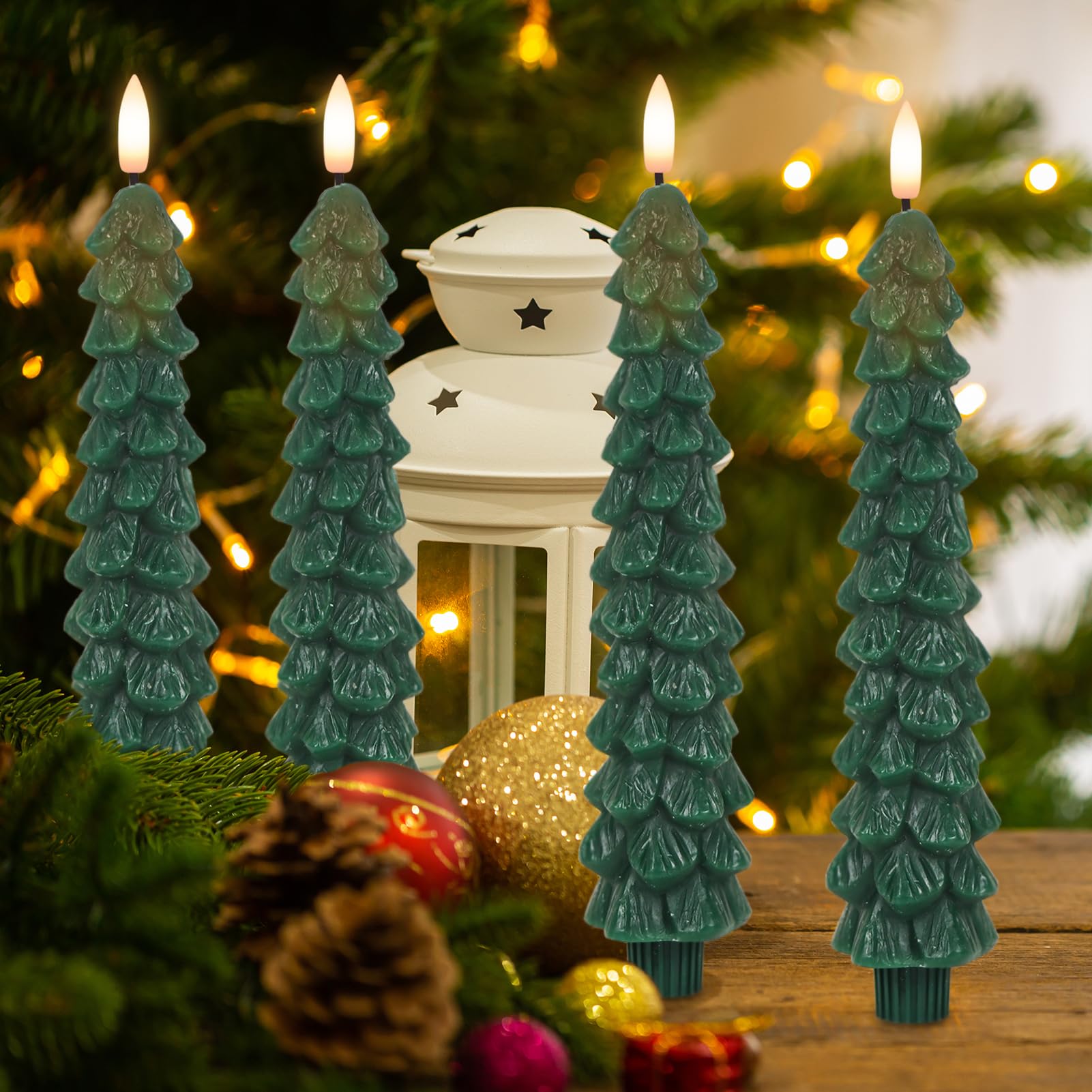 LED Christmas pine cone imitation wax candle lamp