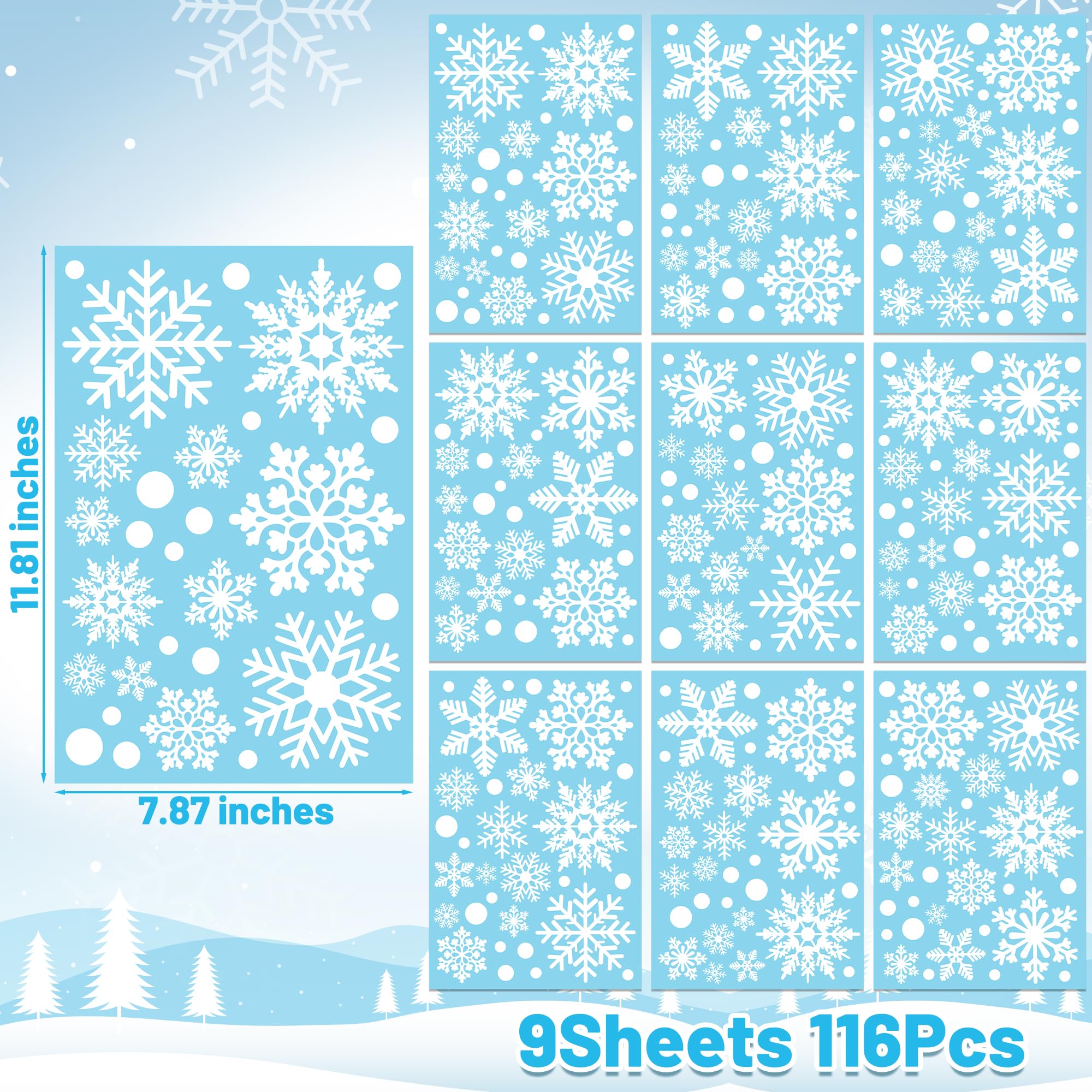 Double-sided Christmas snowflake stickers
