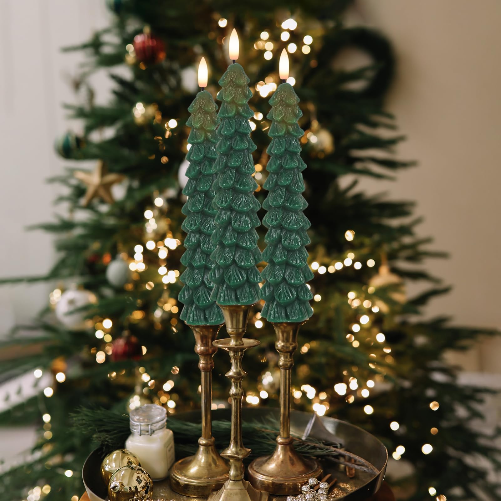 LED Christmas pine cone imitation wax candle lamp