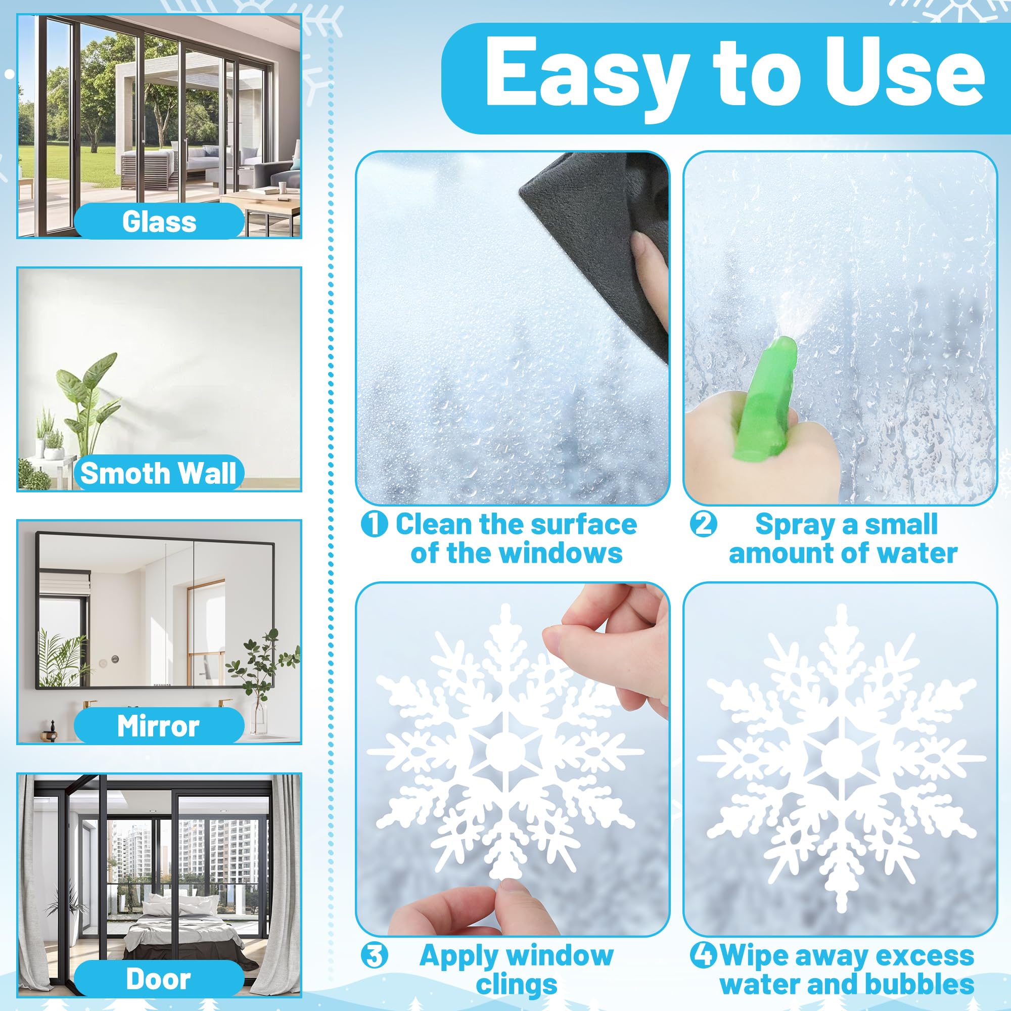 Double-sided Christmas snowflake stickers