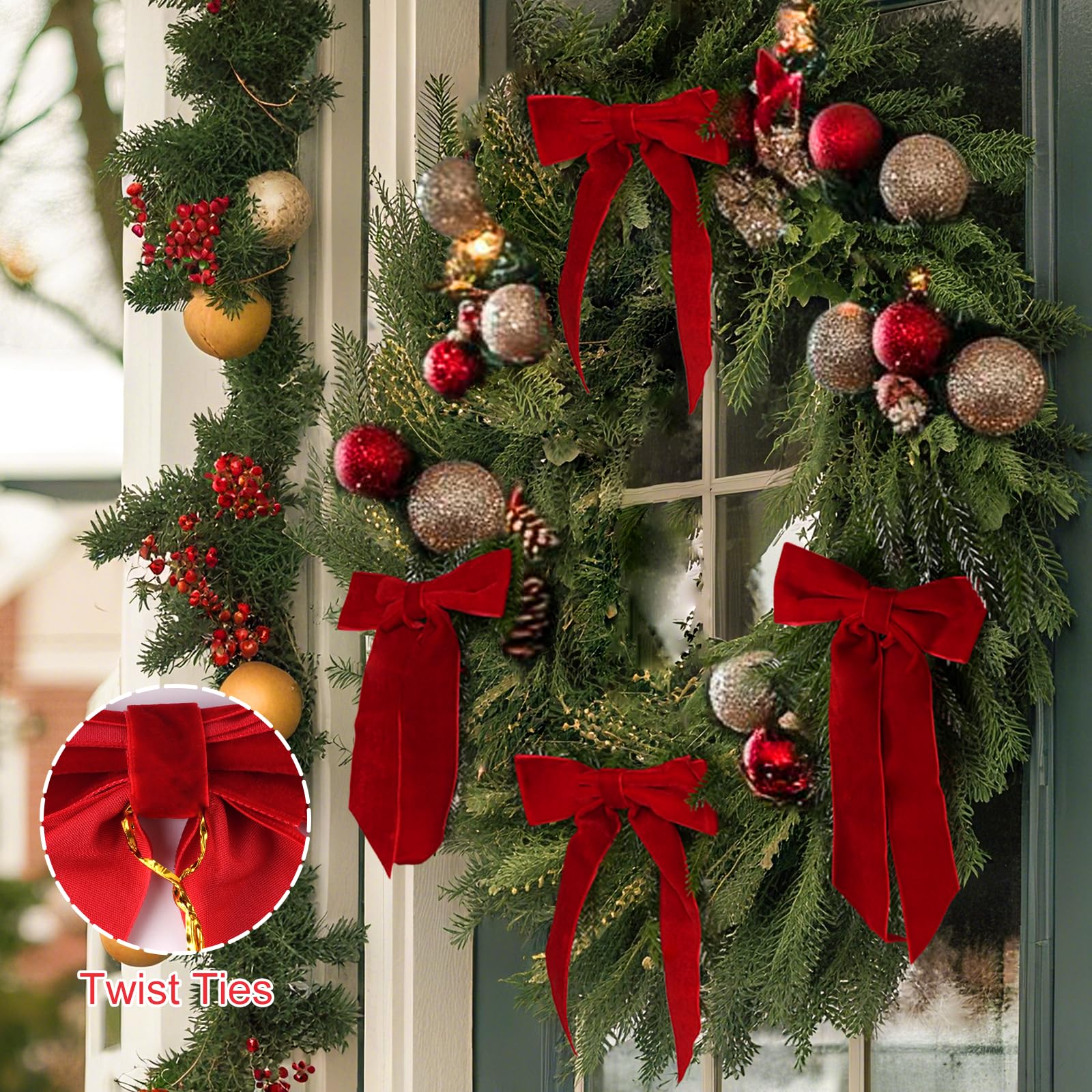 Christmas decoration velvet bow knots