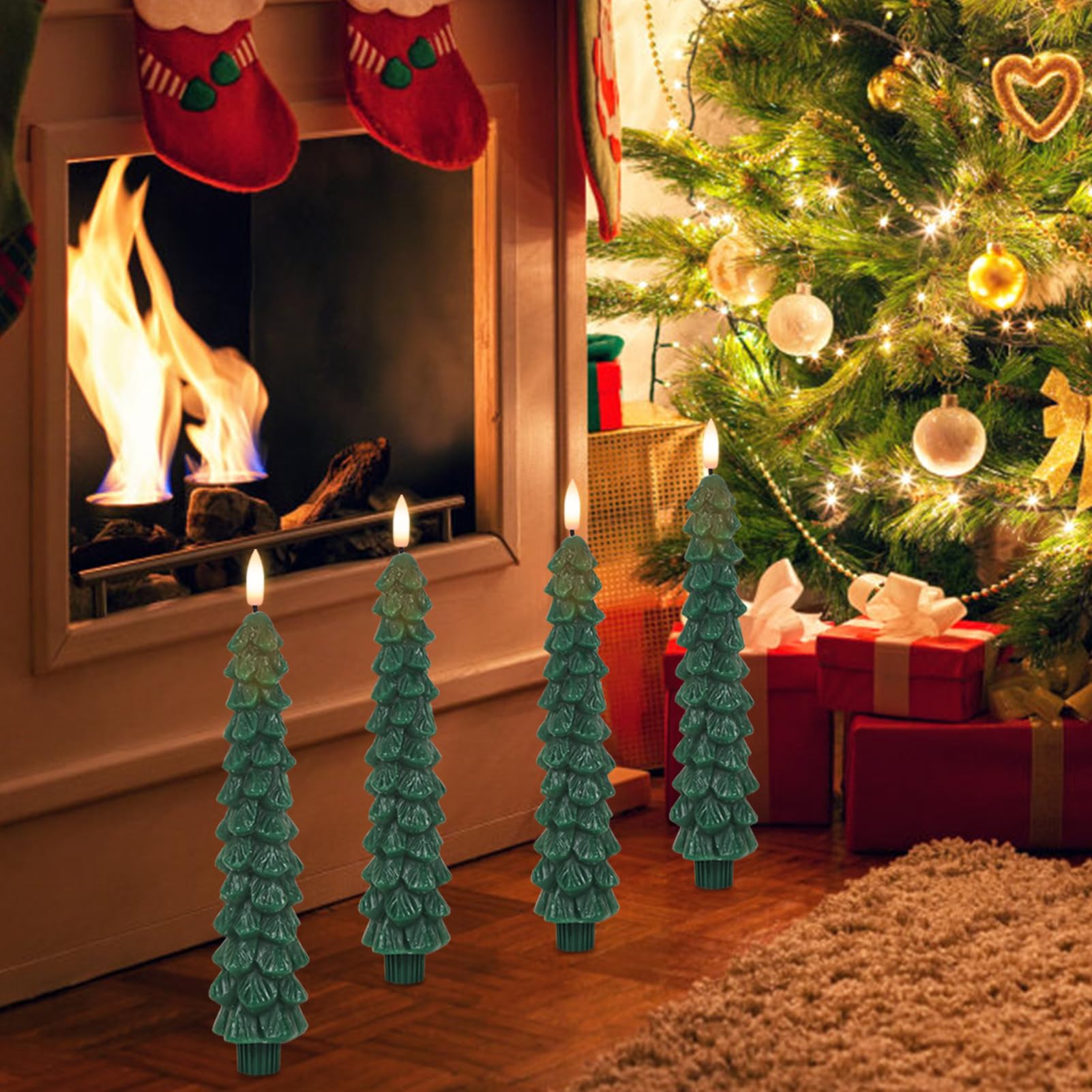 LED Christmas pine cone imitation wax candle lamp