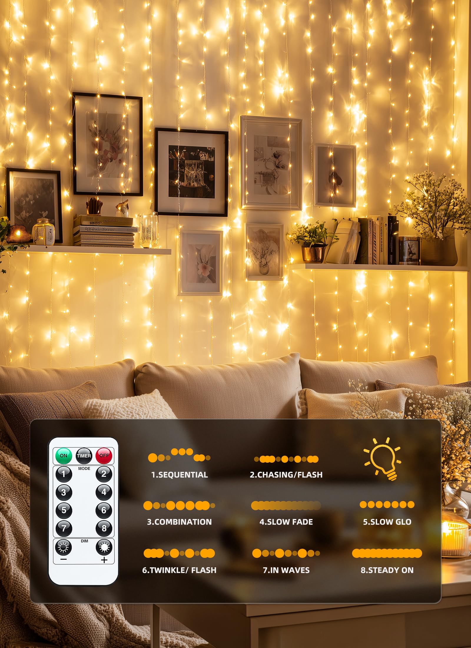 Curtain light strip LED remote control