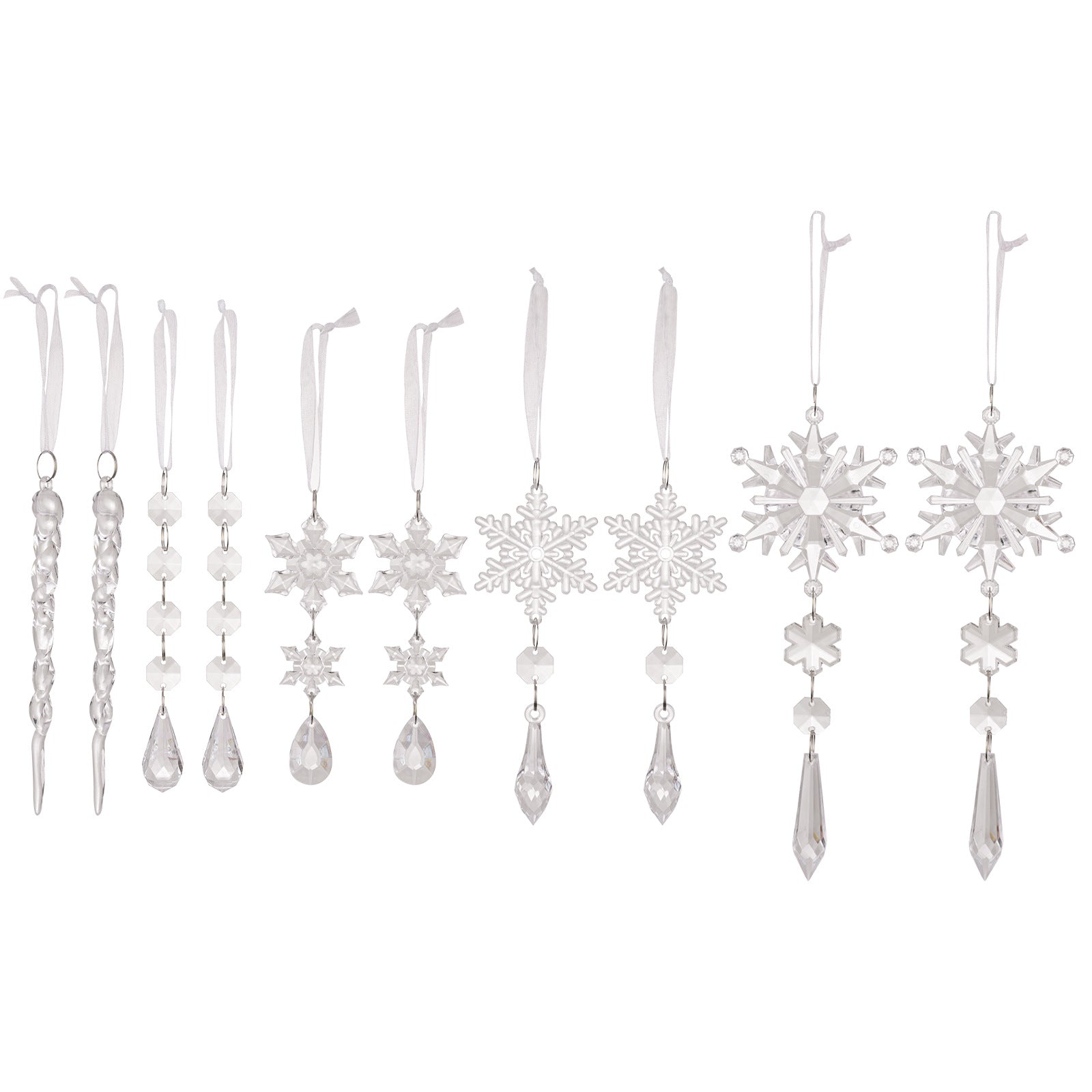 Christmas icicle transparent snowflake ice prism acrylic fake ice cone