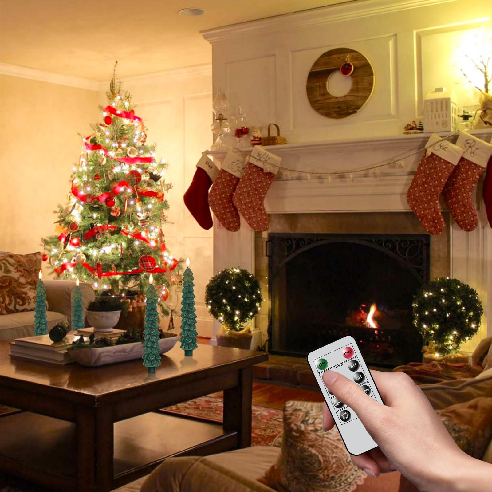 LED Christmas pine cone imitation wax candle lamp