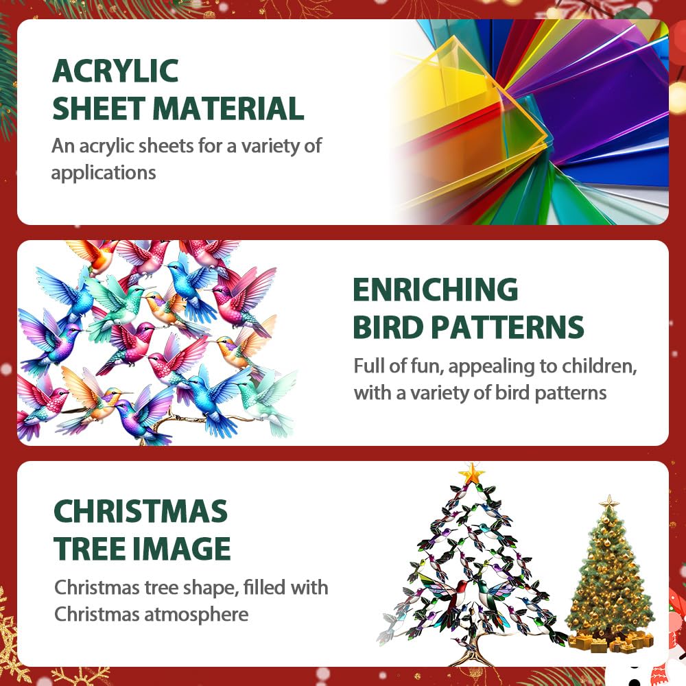 Hummingbird Christmas 2D Acrylic Decorative Item