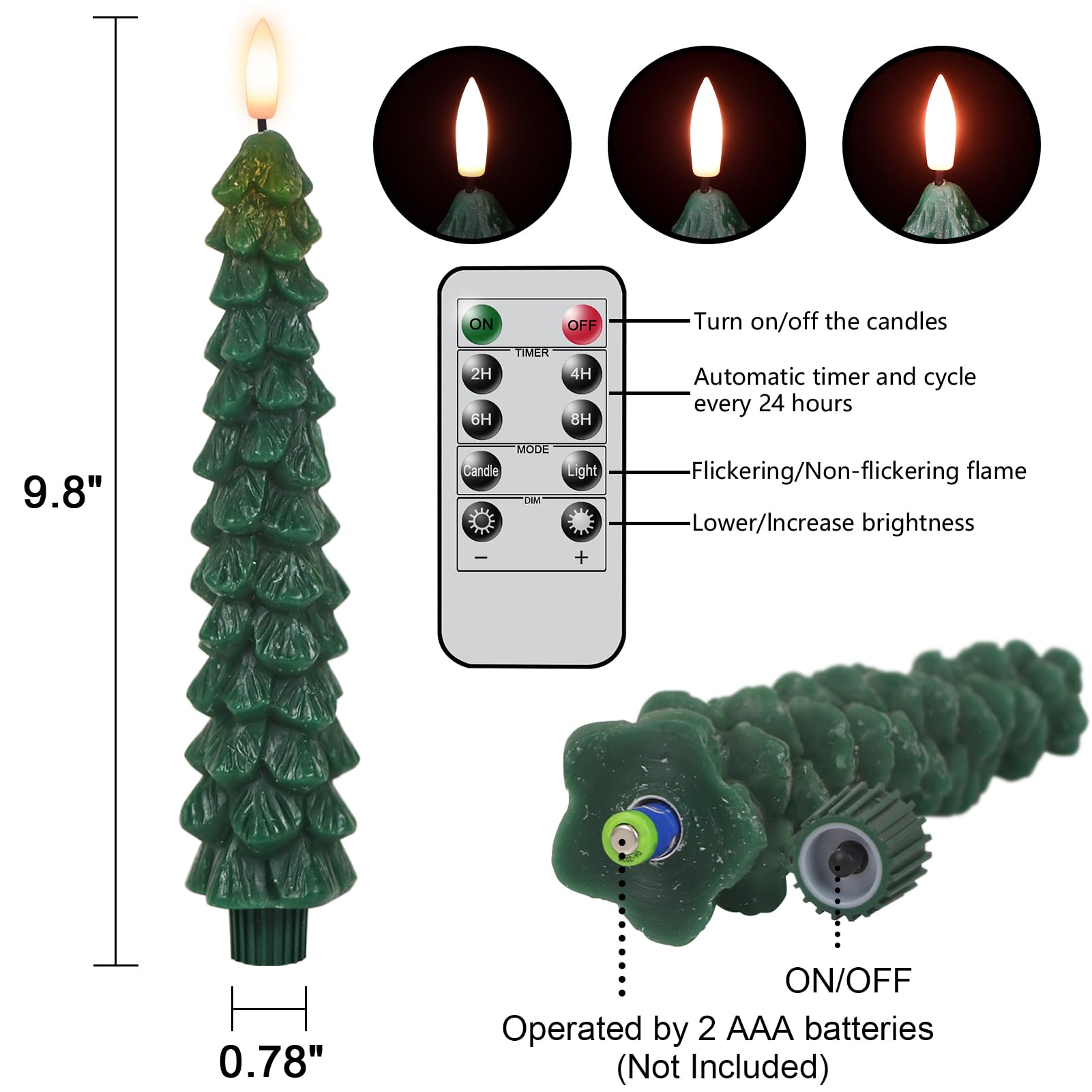 LED Christmas pine cone imitation wax candle lamp
