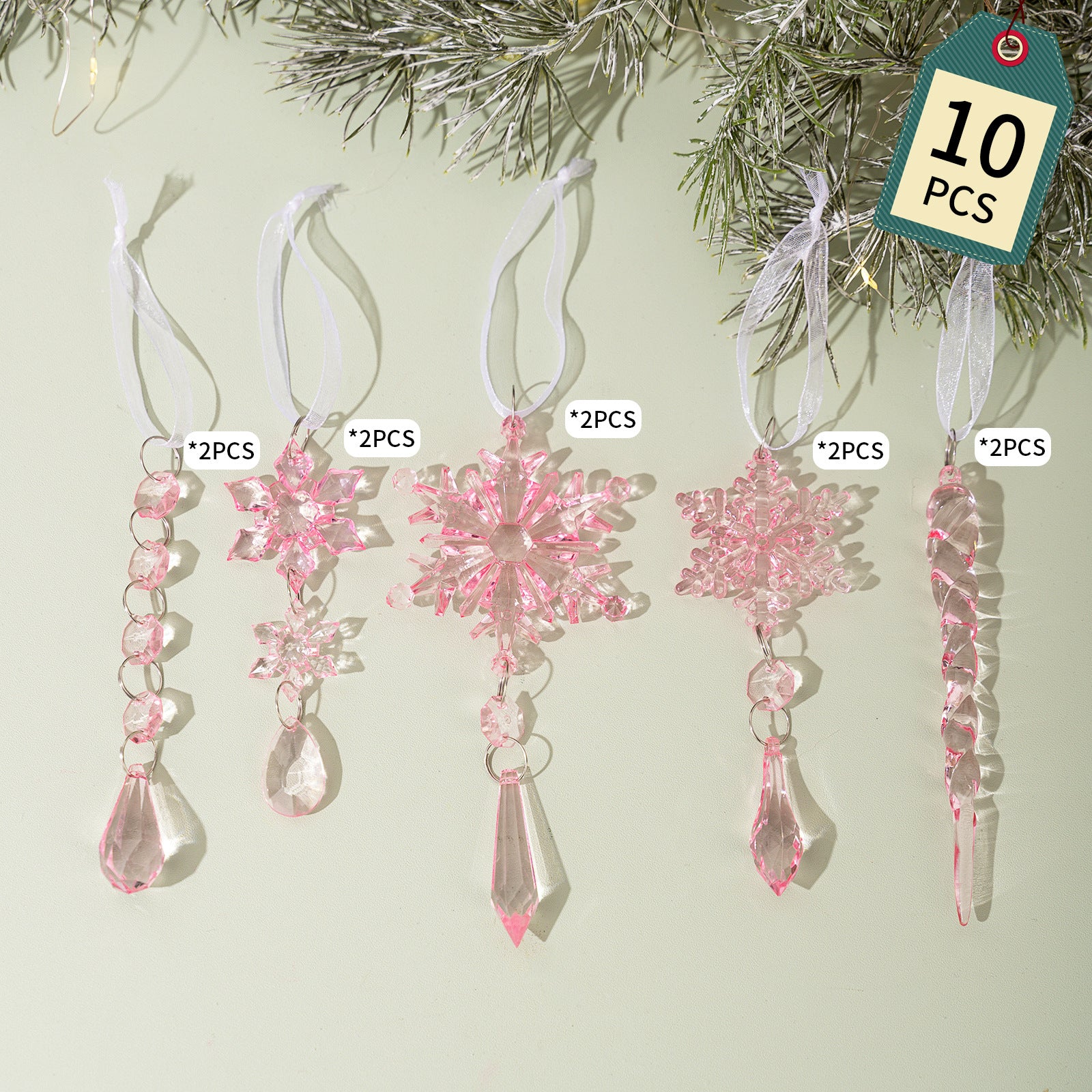 Christmas icicle transparent snowflake ice prism acrylic fake ice cone
