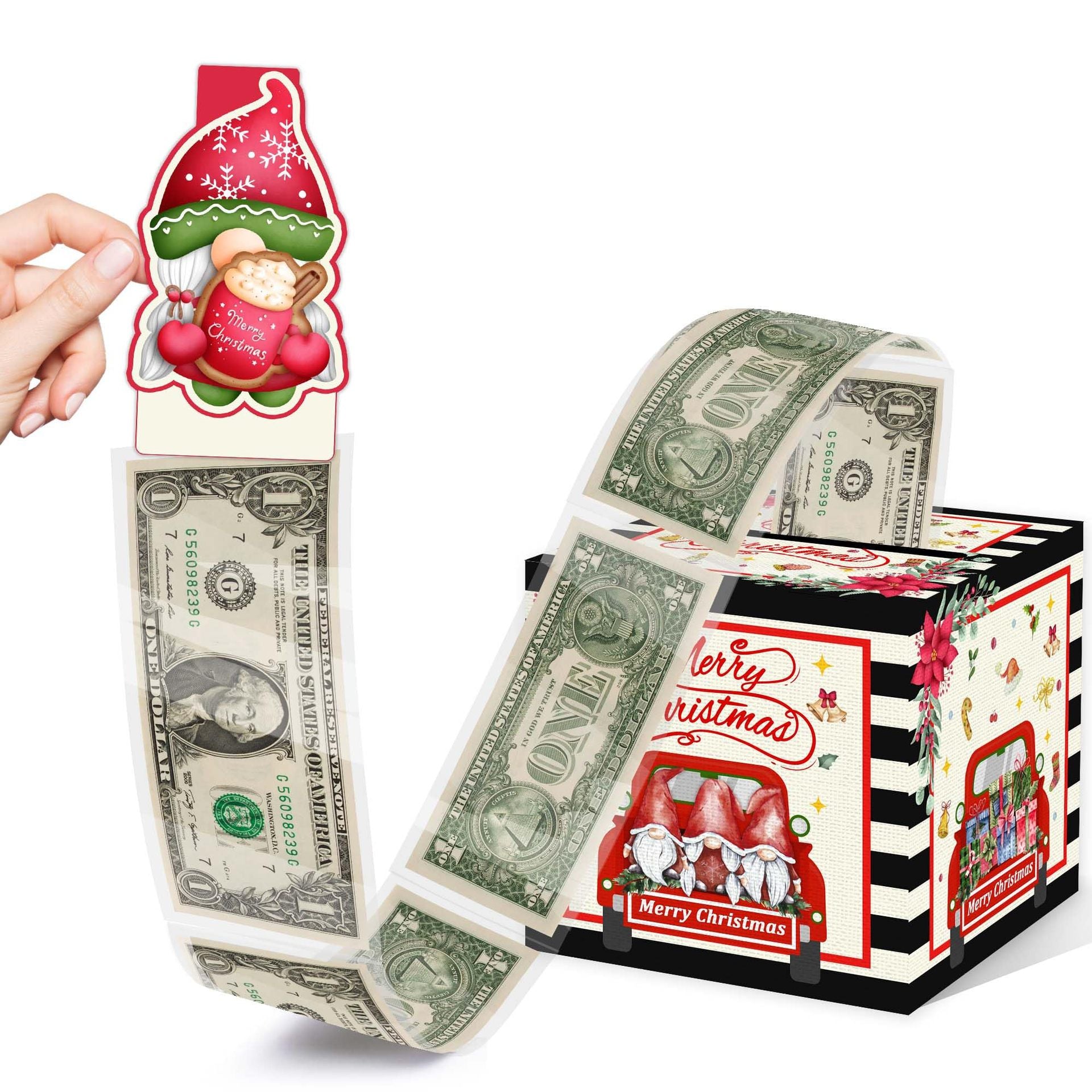 Christmas Party Gifts, Christmas Money Box for Cash Pull, Christmas Money Pull Box with Snowman Card and Transparent Bags, Christmas Money Pull Box, Christmas Money Pull Box for Kids Adults