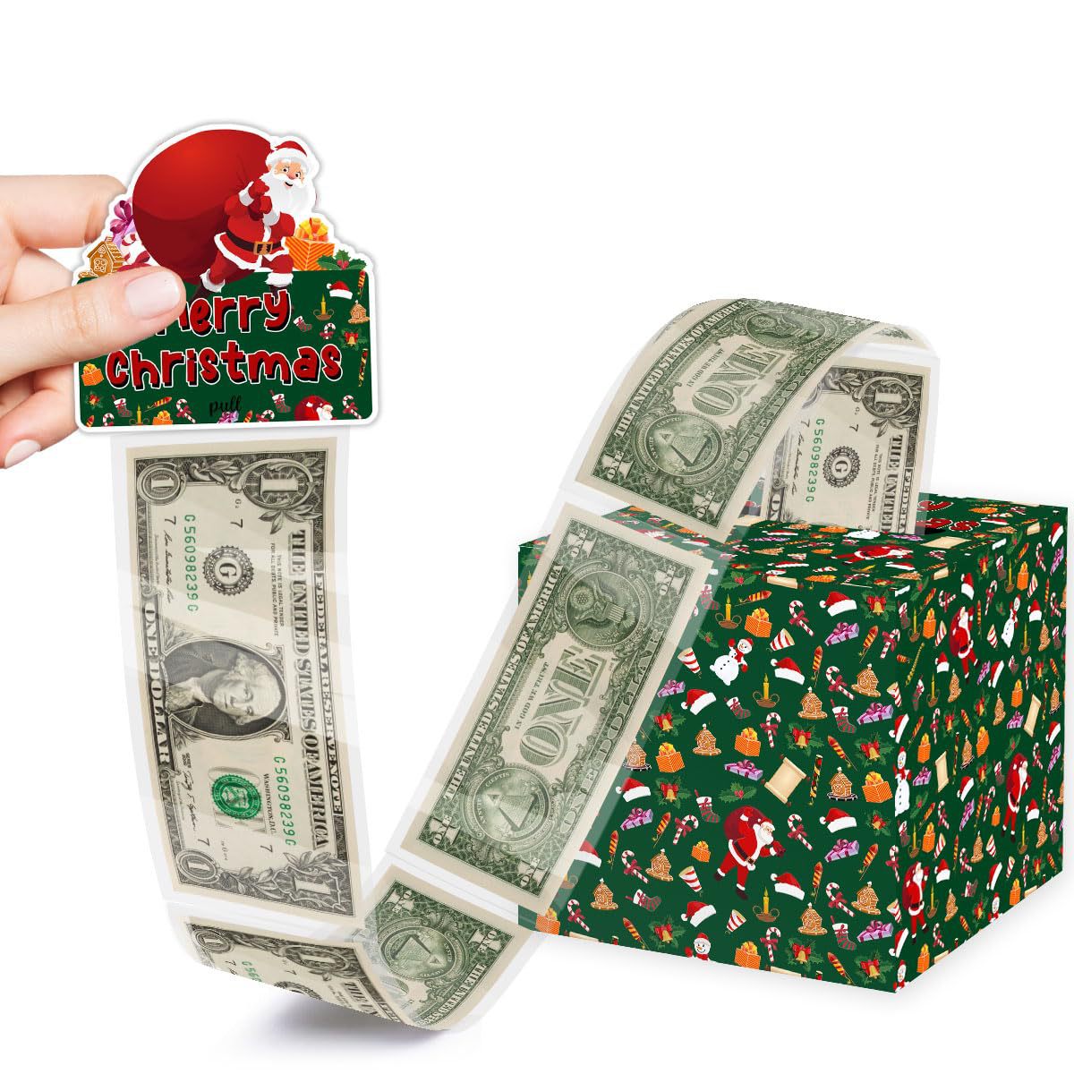 Christmas Party Gifts, Christmas Money Box for Cash Pull, Christmas Money Pull Box with Snowman Card and Transparent Bags, Christmas Money Pull Box, Christmas Money Pull Box for Kids Adults