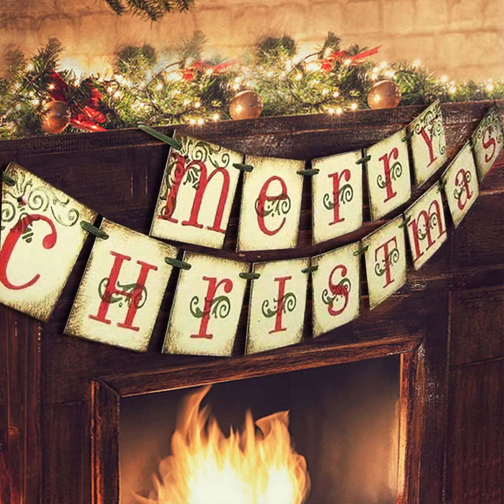 Christmas flag decoration for Christmas banner party, Christmas cheer scene with Christmas tree, flag display