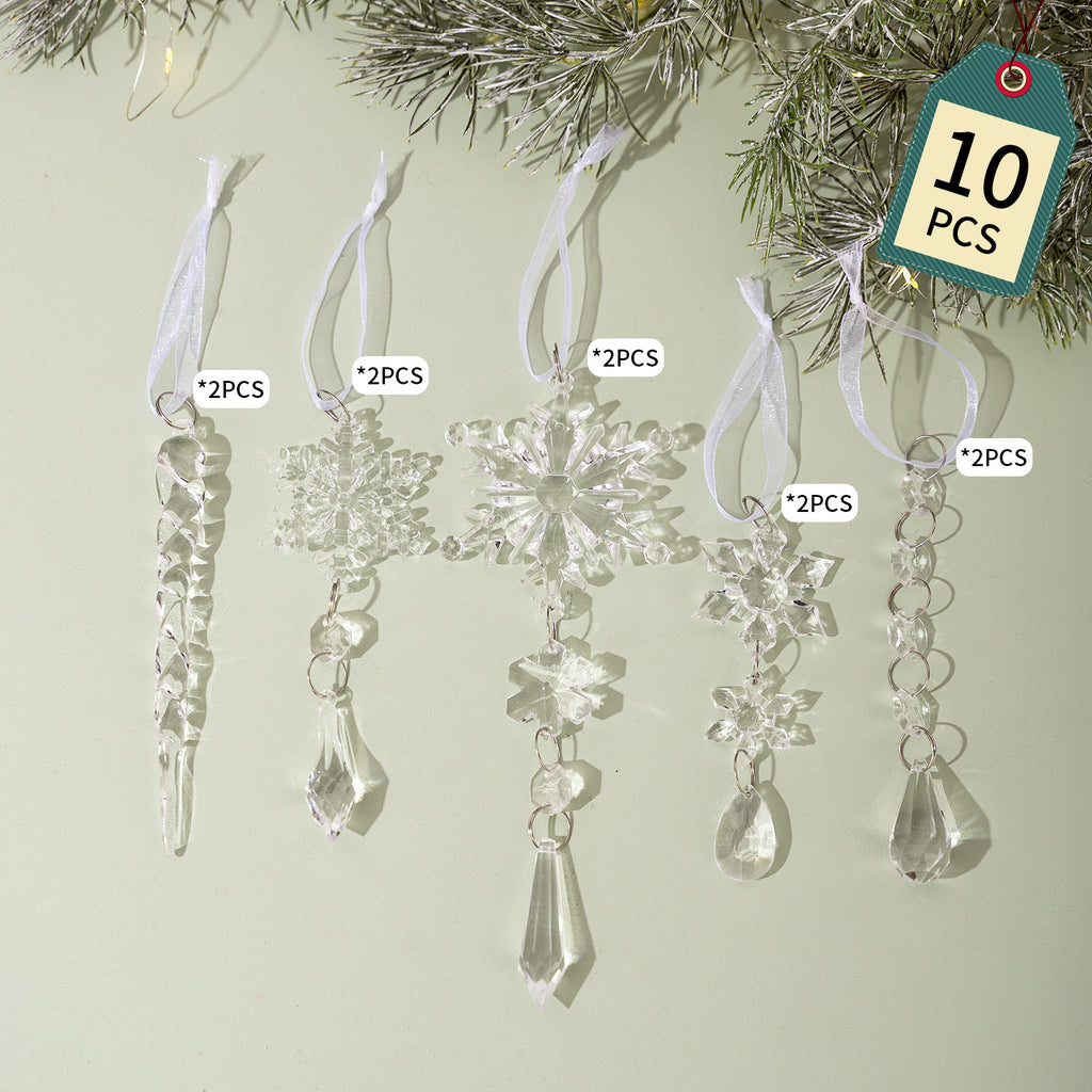 Christmas icicle transparent snowflake ice prism acrylic fake ice cone