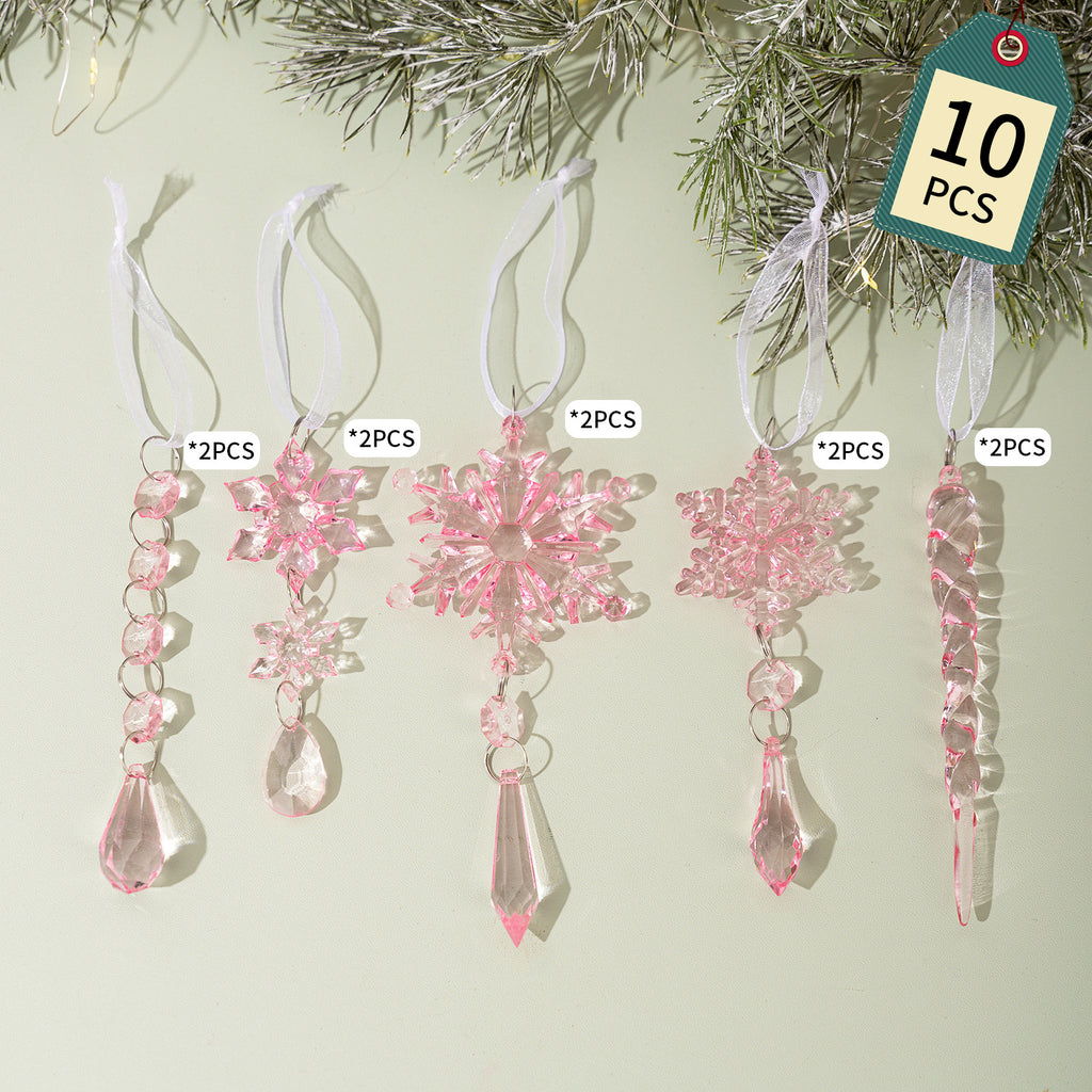 Christmas icicle transparent snowflake ice prism acrylic fake ice cone