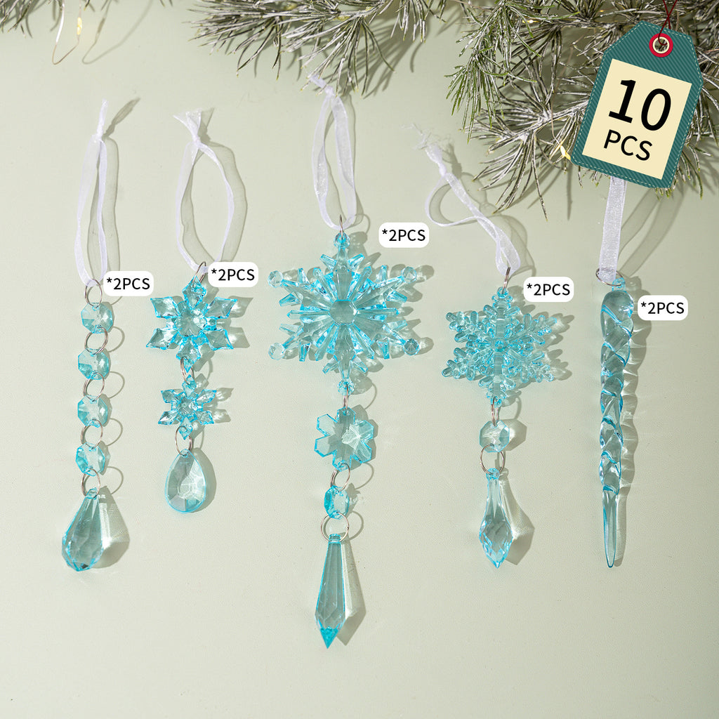 Christmas icicle transparent snowflake ice prism acrylic fake ice cone